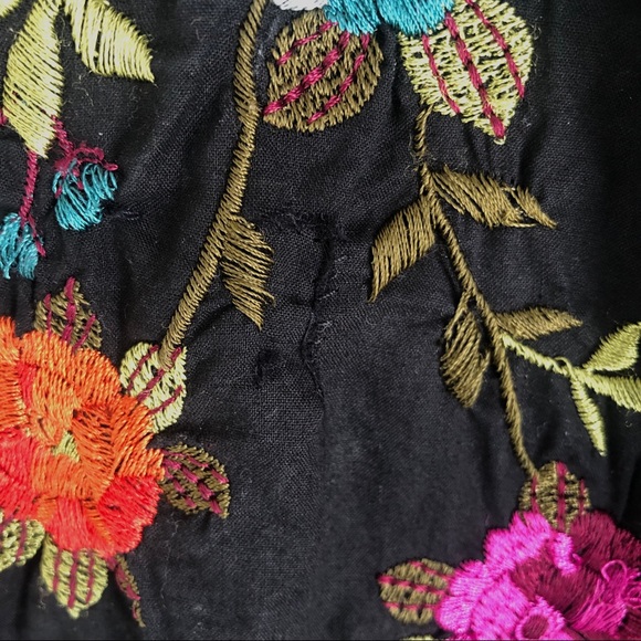 πHost PickπJOHNNY WAS * Black Flare Embroidered Skirt - Picture 7 of 7